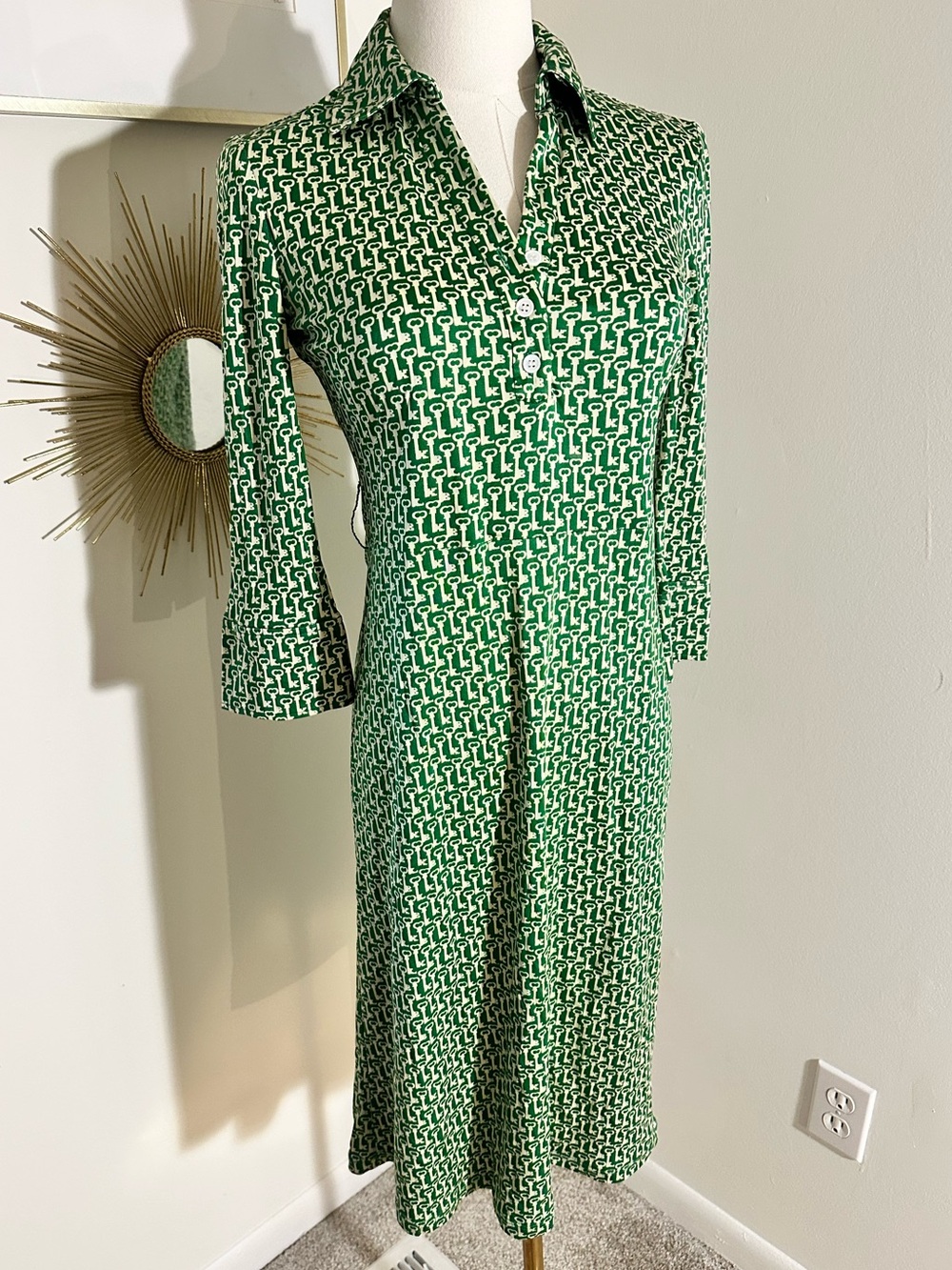 LK Bennett 1/4 Sleeve Midi Dress Small